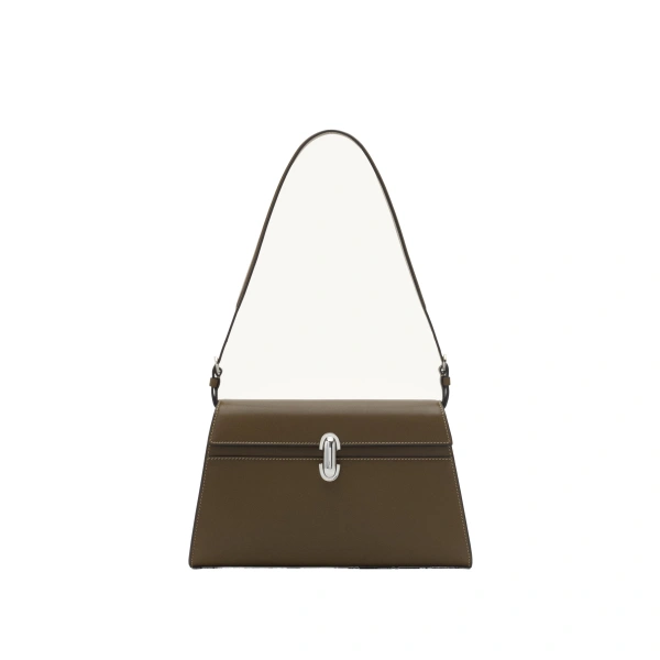Savette Symmetry Shoulder Bag in Mink Smooth Leather | Shoulder & Crossbody Bags | Coveti