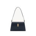 Savette Symmetry Shoulder Bag in Navy Grained Leather | Shoulder & Crossbody Bags | Coveti