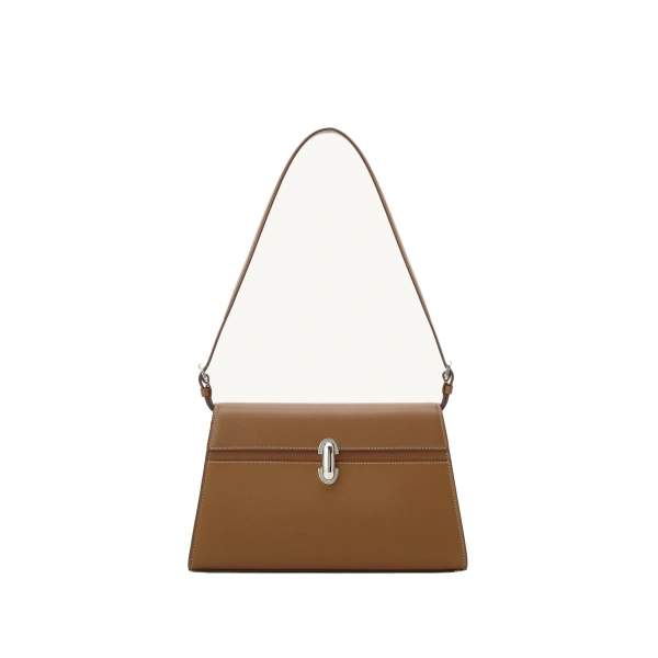 Symmetry Shoulder Bag in Saddle Smooth Leather