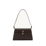 Savette Symmetry Shoulder Bag with Leather-Inset Lock in Coffee | Shoulder & Crossbody Bags | Coveti