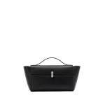 Savette Symmetry Trapeze Pochette in Black Smooth Leather | Totes & Top-Handle Bags | Coveti