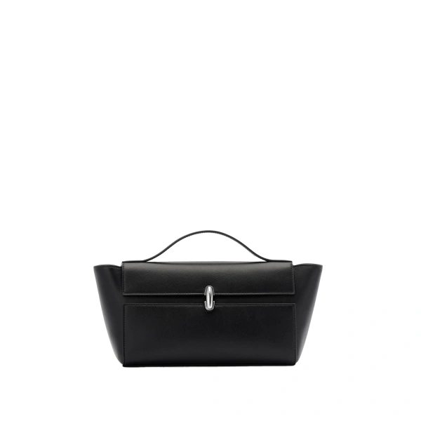 Symmetry Trapeze Pochette in Black Smooth Leather