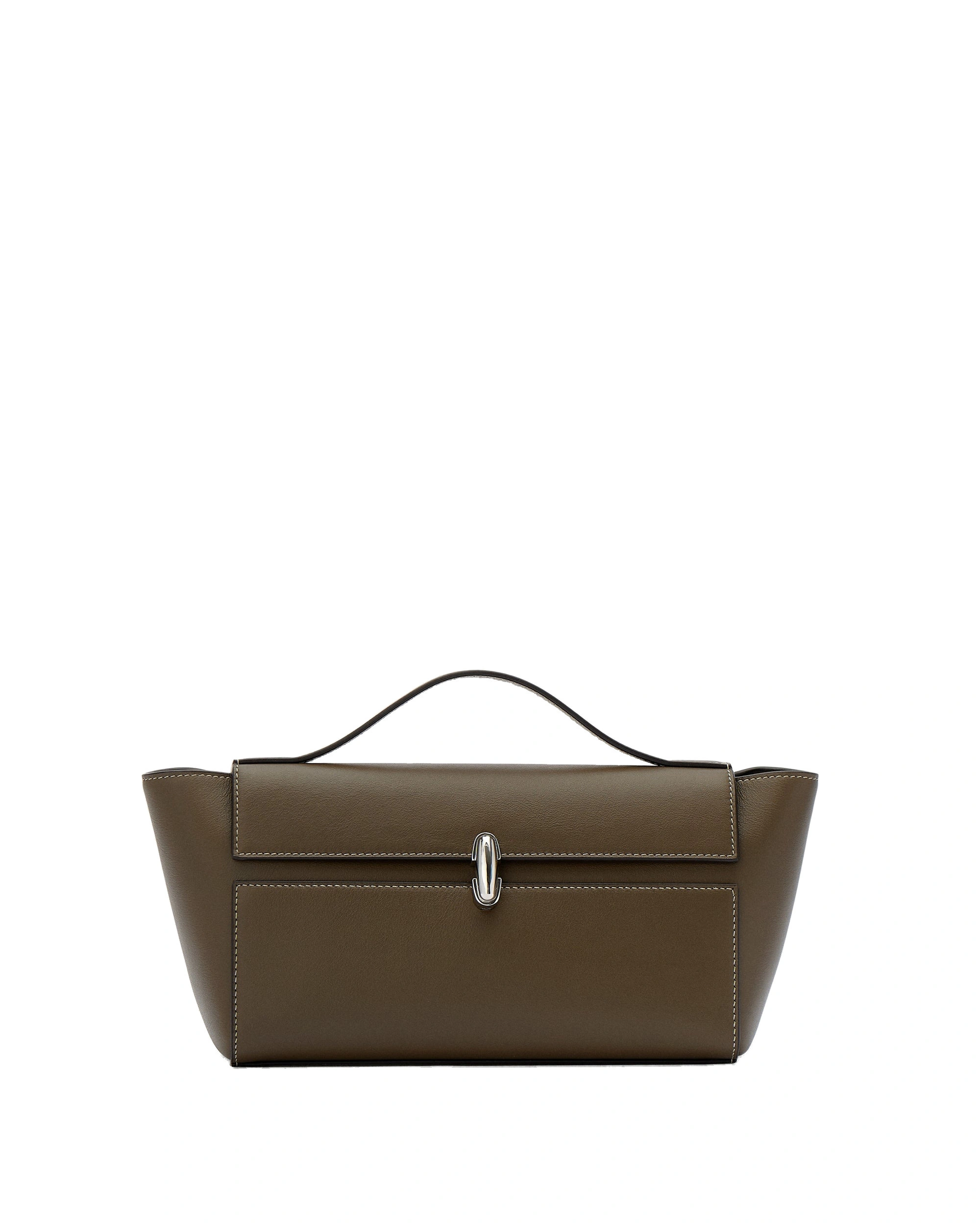 Savette Symmetry Trapeze Pochette in Mink Smooth Leather Savette Symmetry Trapeze Pochette in Mink Smooth Leather | Totes & Top-Handle Bags | Coveti