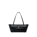 Savette Symmetry Trapeze Shoulder Bag in Black Smooth Leather | Shoulder & Crossbody Bags | Coveti