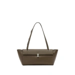 Savette Symmetry Trapeze Shoulder Bag in Mink Smooth Leather | Shoulder & Crossbody Bags | Coveti