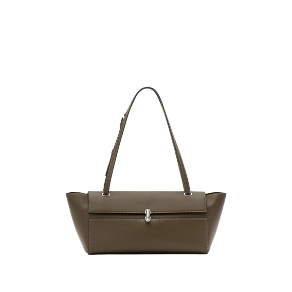 Symmetry Trapeze Shoulder Bag in Mink Smooth Leather
