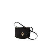 Savette Tondo 22 in Black Smooth Leather | Shoulder & Crossbody Bags | Coveti