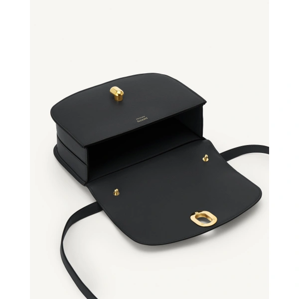 Savette Tondo 22 in Black Smooth Leather, view 3 | Shoulder & Crossbody Bags | Coveti