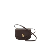 Savette Tondo 22 in Coffee Smooth Leather | Shoulder & Crossbody Bags | Coveti