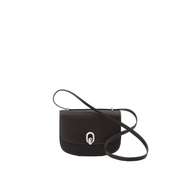 Savette Tondo 22 in Currant Smooth Leather | Shoulder & Crossbody Bags | Coveti