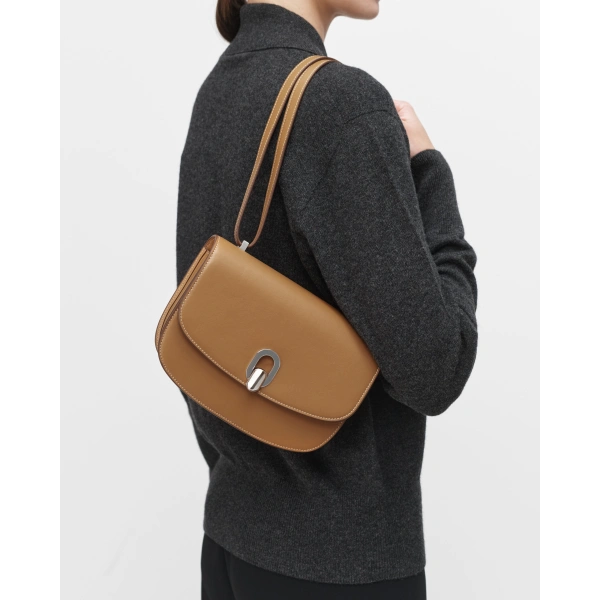 Savette Tondo 22 in Saddle Smooth Leather, view 5 | Shoulder & Crossbody Bags | Coveti