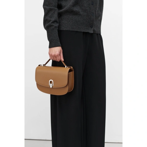 Savette Tondo 22 in Saddle Smooth Leather, view 6 | Shoulder & Crossbody Bags | Coveti