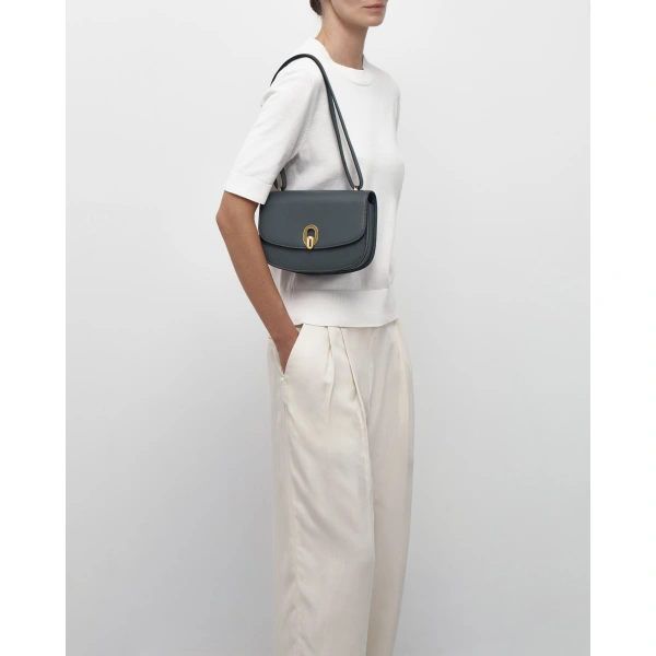 Savette Tondo 22 in Storm Smooth Leather, view 5 | Shoulder & Crossbody Bags | Coveti