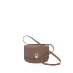 Savette Tondo 22 in Taupe Smooth Leather | Shoulder & Crossbody Bags | Coveti