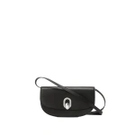 Savette Tondo Crescent in Black Smooth Leather | Shoulder & Crossbody Bags | Coveti