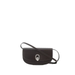 Savette Tondo Crescent in Currant Smooth Leather | Shoulder & Crossbody Bags | Coveti