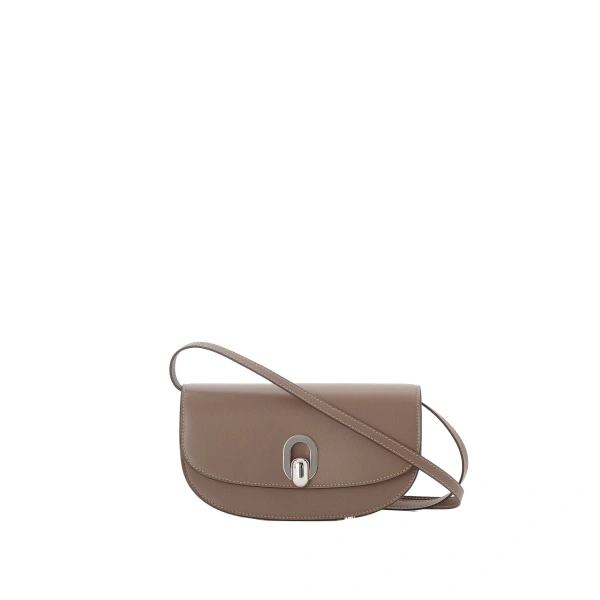 Tondo Crescent in Taupe Smooth Leather