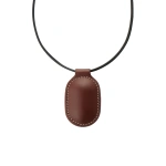 Savette Tondo Pendant Necklace in Espresso Smooth Leather | Pendant Necklaces | Coveti