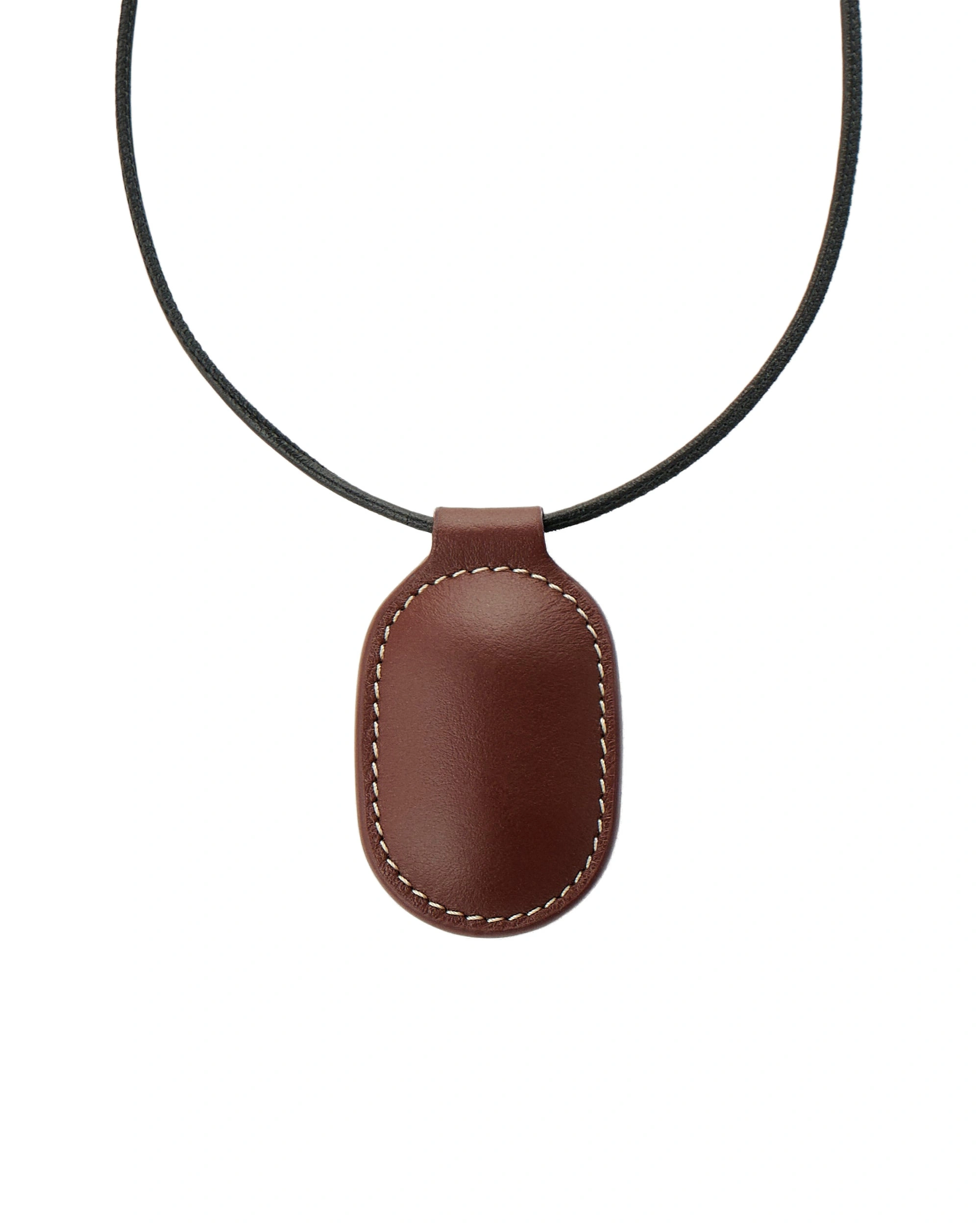 Savette Tondo Pendant Necklace in Espresso Smooth Leather Savette Tondo Pendant Necklace in Espresso Smooth Leather | Pendant Necklaces | Coveti
