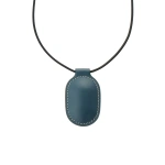 Savette Tondo Pendant Necklace in Ocean Smooth Leather | Pendant Necklaces | Coveti