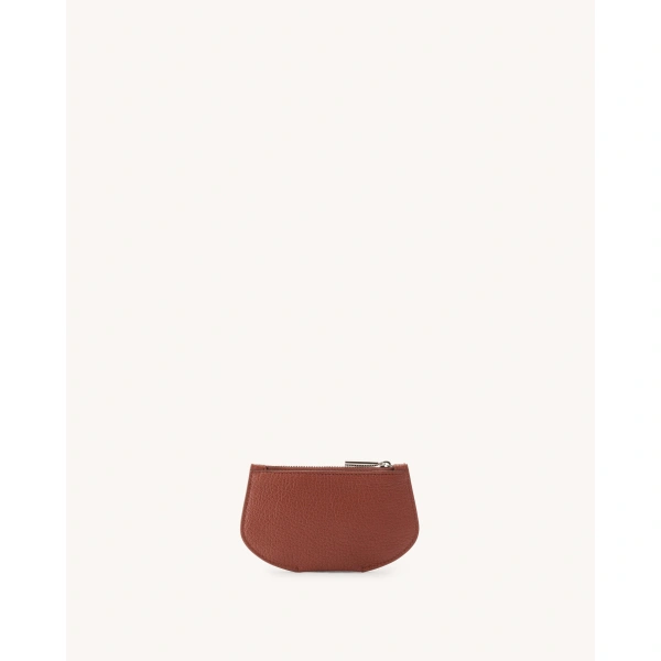 Savette Zip Card Case in Maple Chèvre Leather, view 2 | Card Holders | Coveti
