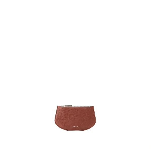 Zip Card Case in Maple Chèvre Leather