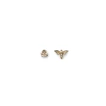 Scanlan Theodore Asymmetric Botanical Studs in Light Gold | Earrings | Coveti