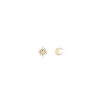 Scanlan Theodore Asymmetric Celestial Studs in Light Gold | Earrings | Coveti