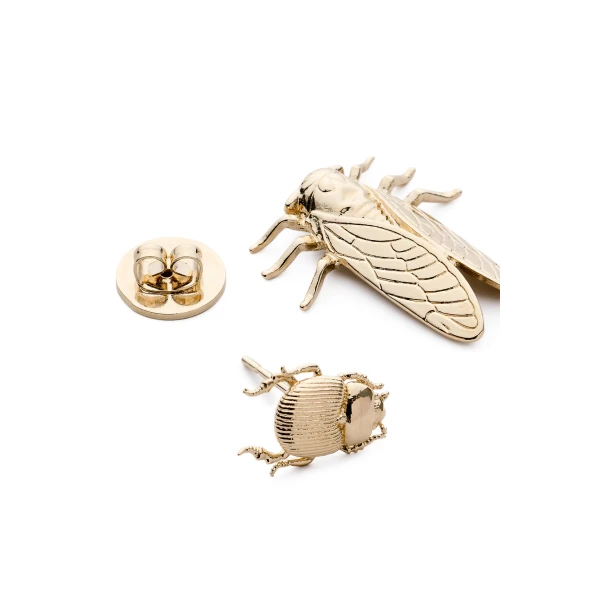 Scanlan Theodore Asymmetric Insect Studs in Light Gold