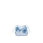 Scanlan Theodore Beaded Poppy Drawstring Bag in Blue Scanlan Theodore Beaded Poppy Drawstring Bag in Blue | Bucket Bags | Coveti