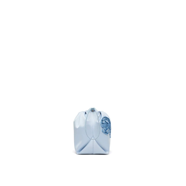 Scanlan Theodore Beaded Poppy Drawstring Bag in Blue | Bucket Bags | Coveti