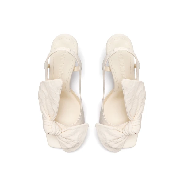 Scanlan Theodore Bow Slingback Sandal 9.5 in Crema | Heels | Coveti
