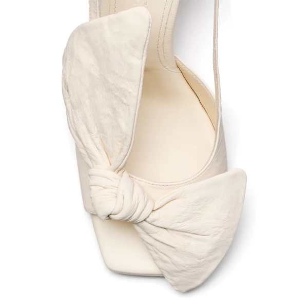 Scanlan Theodore Bow Slingback Sandal 9.5 in Crema | Heels | Coveti