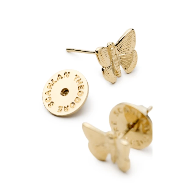 Scanlan Theodore Butterfly Studs in Light Gold | Earrings | Coveti