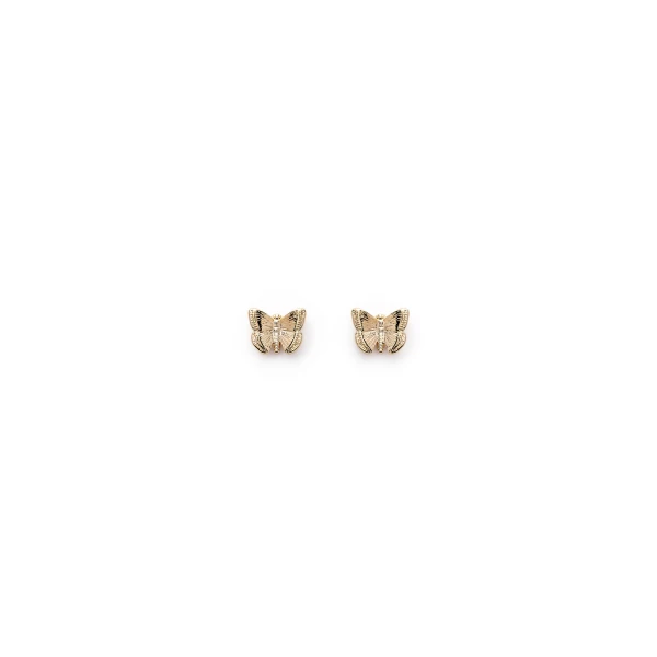 Butterfly Studs in Light Gold