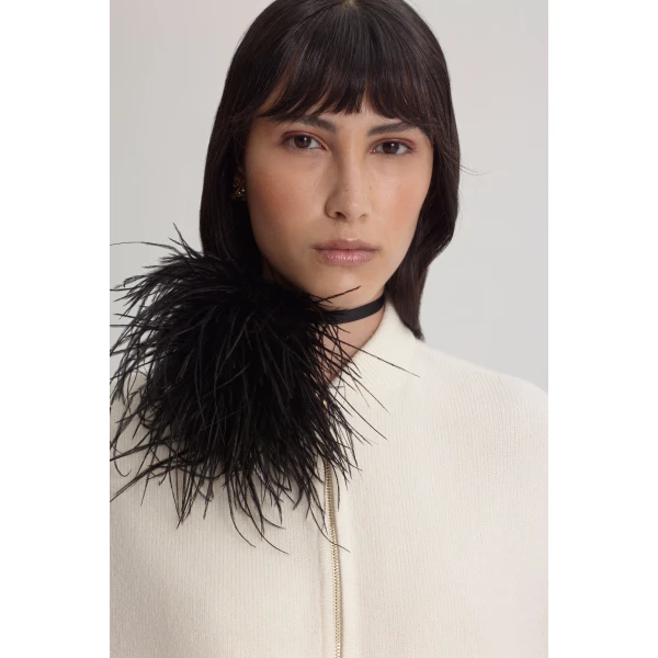 Scanlan Theodore Cashmere Wool Bomber in White | Jackets | Coveti