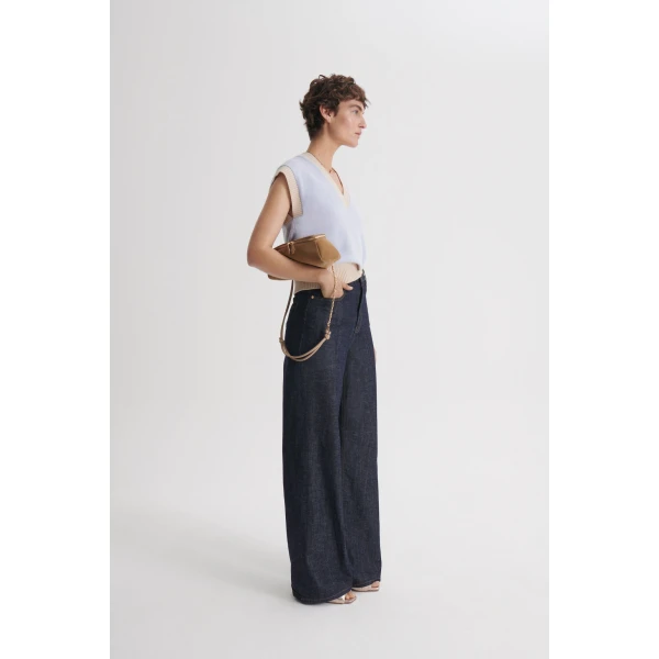 Scanlan Theodore Cashmere Wool V-Neck Tank in Pale Blue Oat