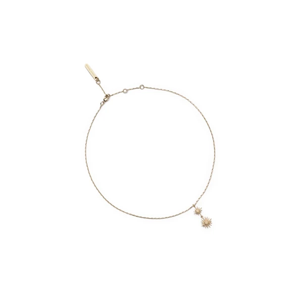 Celestial Charm Drop Choker in Light Gold