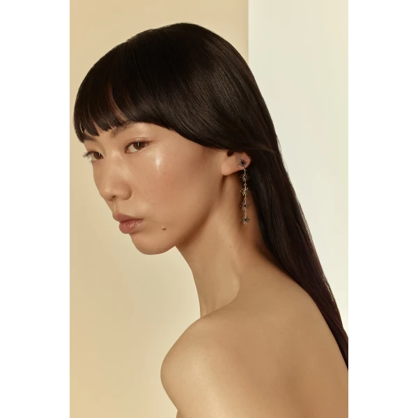 Scanlan Theodore Celestial Charm Drop Earrings in Light Gold