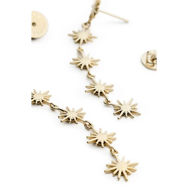 Scanlan Theodore Celestial Charm Drop Earrings in Light Gold