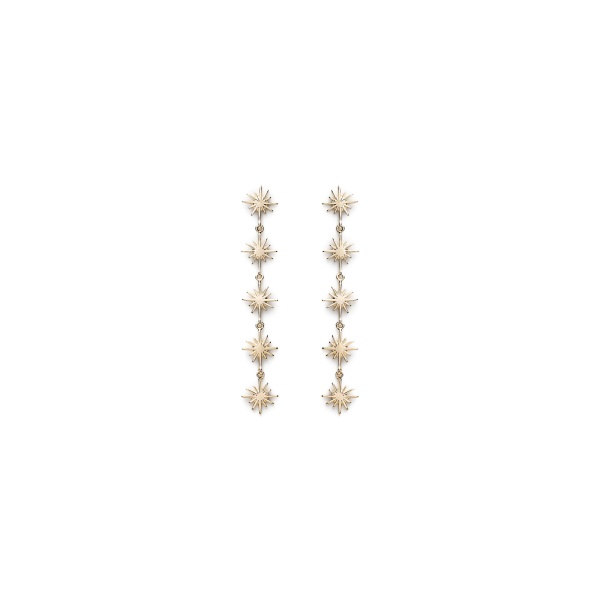 Scanlan Theodore Celestial Charm Drop Earrings in Light Gold
