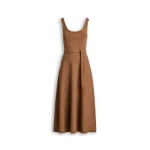 Scanlan Theodore Crepe Knit Crochet Soft Dress in Spice | Maxi Dresses | Coveti
