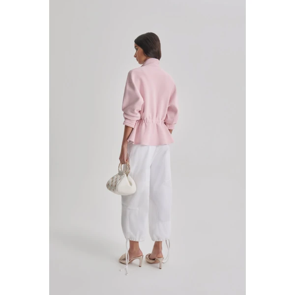 Scanlan Theodore Crepe Knit Funnel Neck Jacket in Dusk | Jackets | Coveti