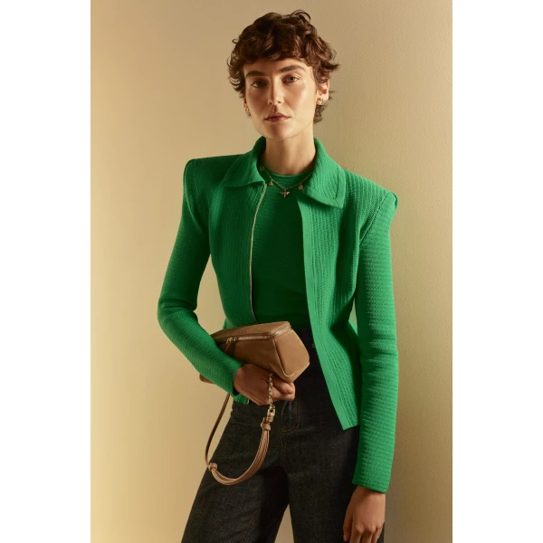 Scanlan Theodore Crepe Knit Tweed Singlet in Green