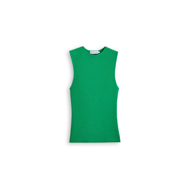 Scanlan Theodore Crepe Knit Tweed Singlet in Green