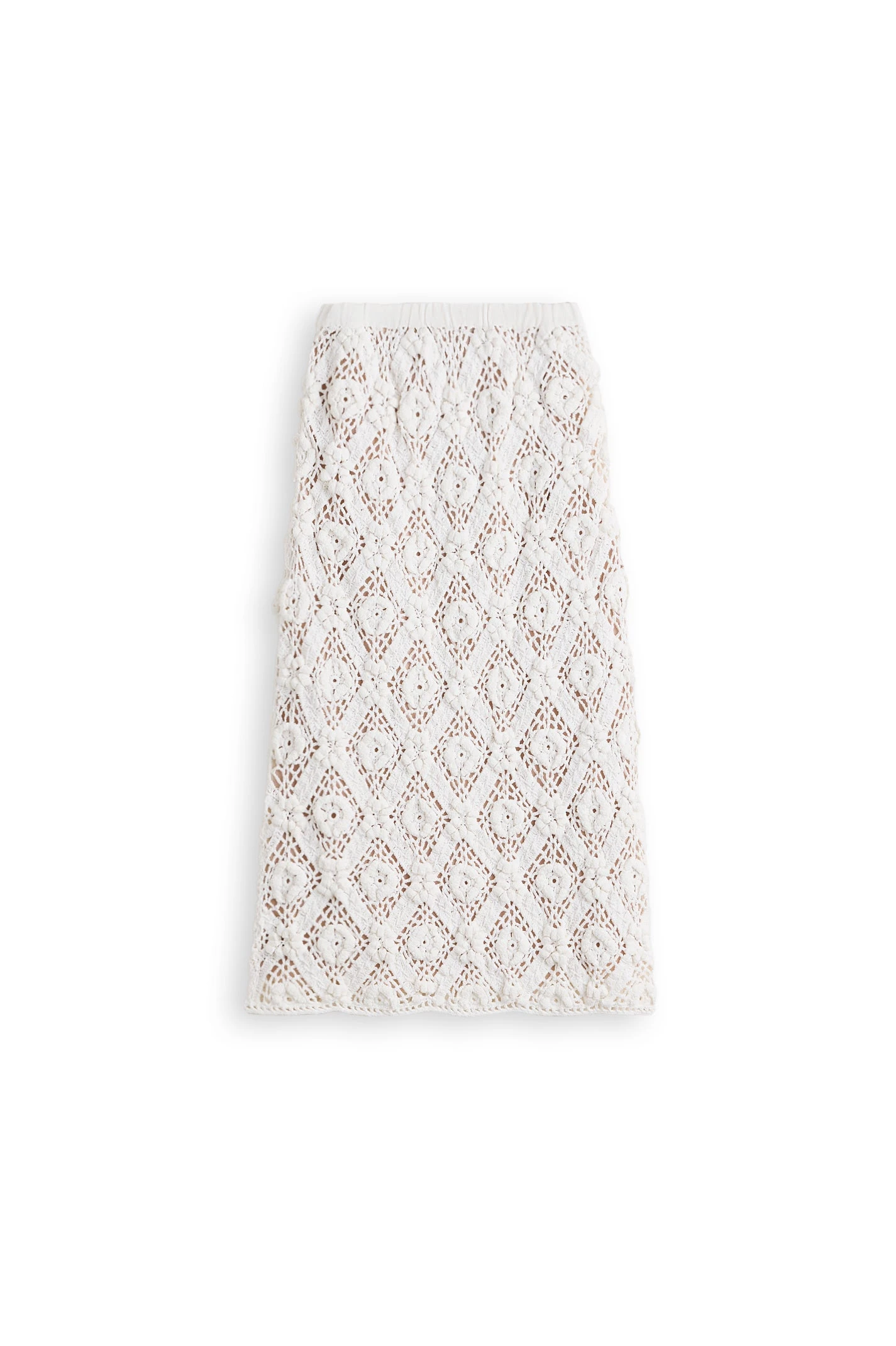 Scanlan Theodore Crochet Skirt in White at Coveti Scanlan Theodore Crochet Skirt in White