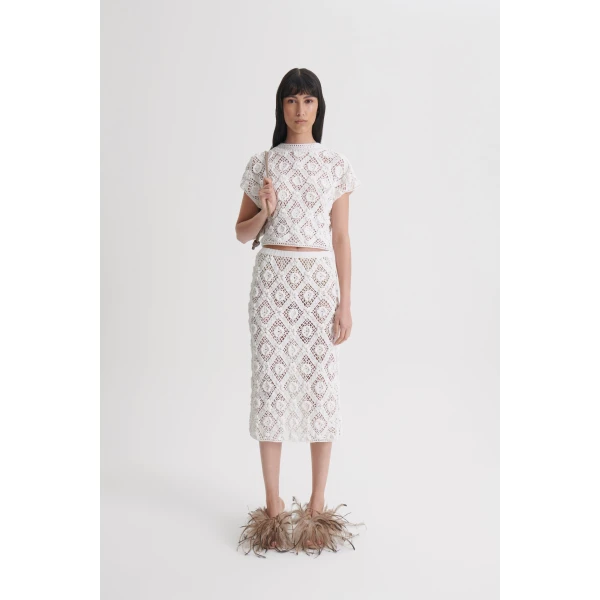 Scanlan Theodore Crochet Top in White