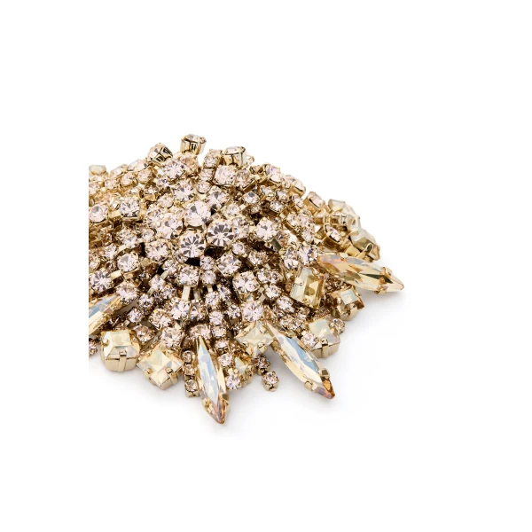 Scanlan Theodore Crystal Cascade Brooch in Gold Quartz