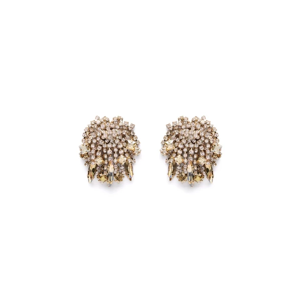 Scanlan Theodore Crystal Cascade Studs in Gold Quartz | Earrings | Coveti