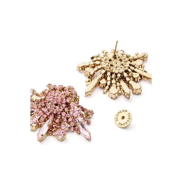Scanlan Theodore Crystal Cascade Studs in Light Rose | Earrings | Coveti
